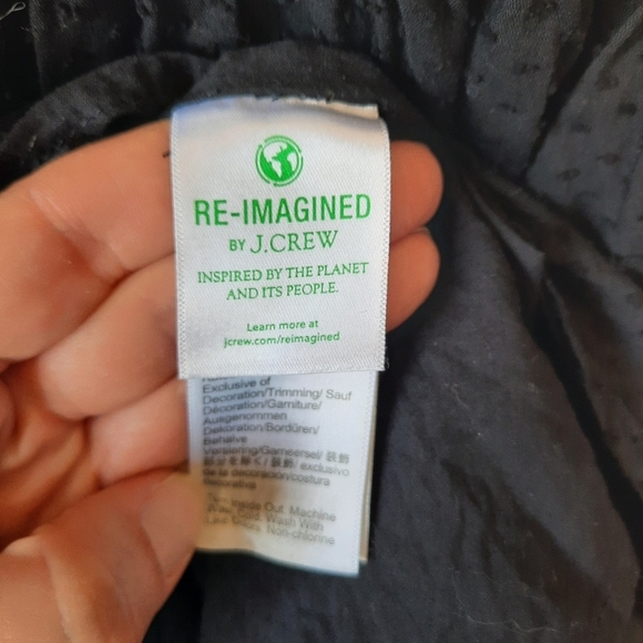 J. Crew Factory Smocked Tiered Midi Dress Black Swiss Dot BF861 Size Large - Picture 10 of 13